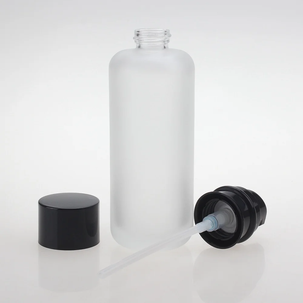 

Cosmetic Packaging 110ml Frosted Glass Bottle, Empty Lotion Bottle With Pump