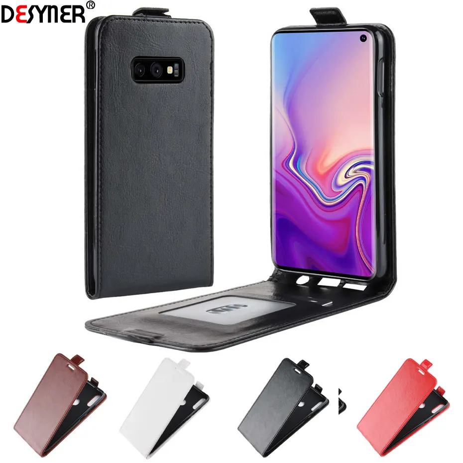 Роскошный чехол-книжка из искусственной кожи для Samsung galaxy S10e S10 Вертикальный Plus с