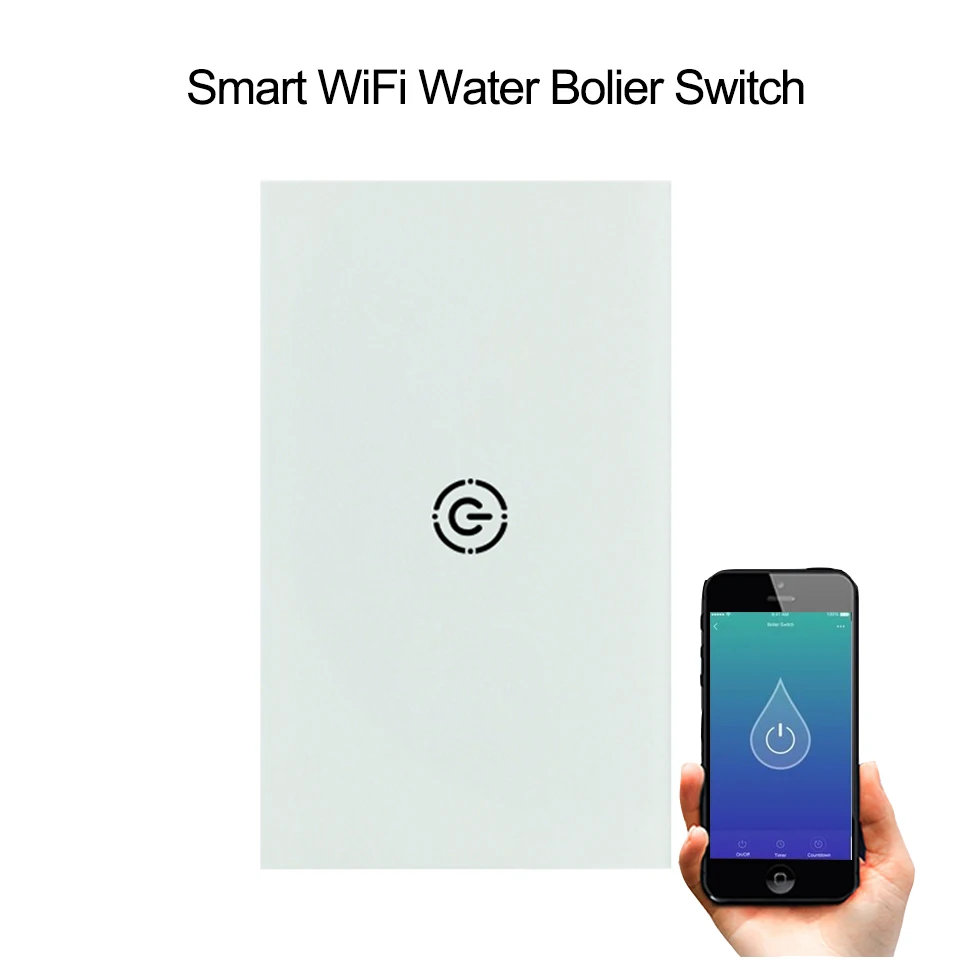 

US Wireless Wifi Remote Control Water Heater/Boiler Wall Switch 16A Voice control by Alexa/google home Tuya Smart Life App