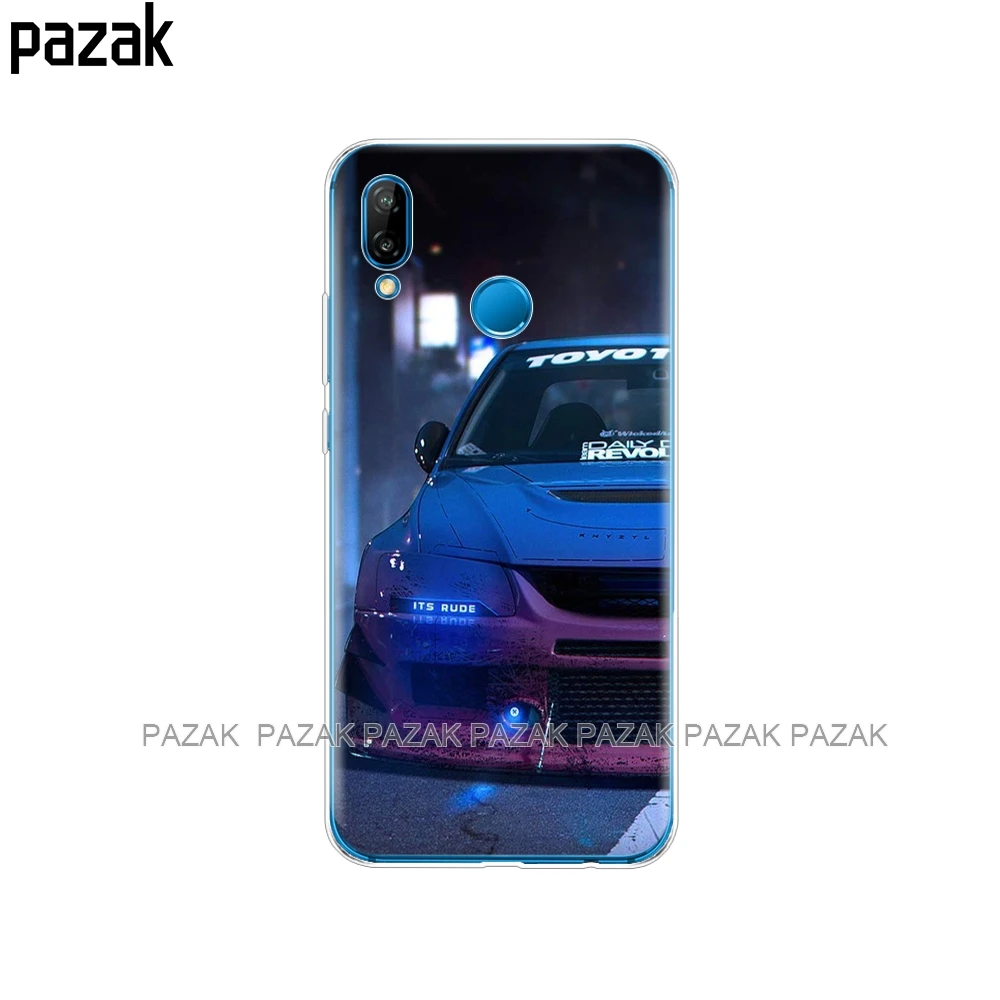 Силиконовый чехол для huawei P20 P8 P9 P10 Lite Plus Pro P Smart чехол для телефона бампер Защитная сумка краска крутой спортивный дизайн автомобиля