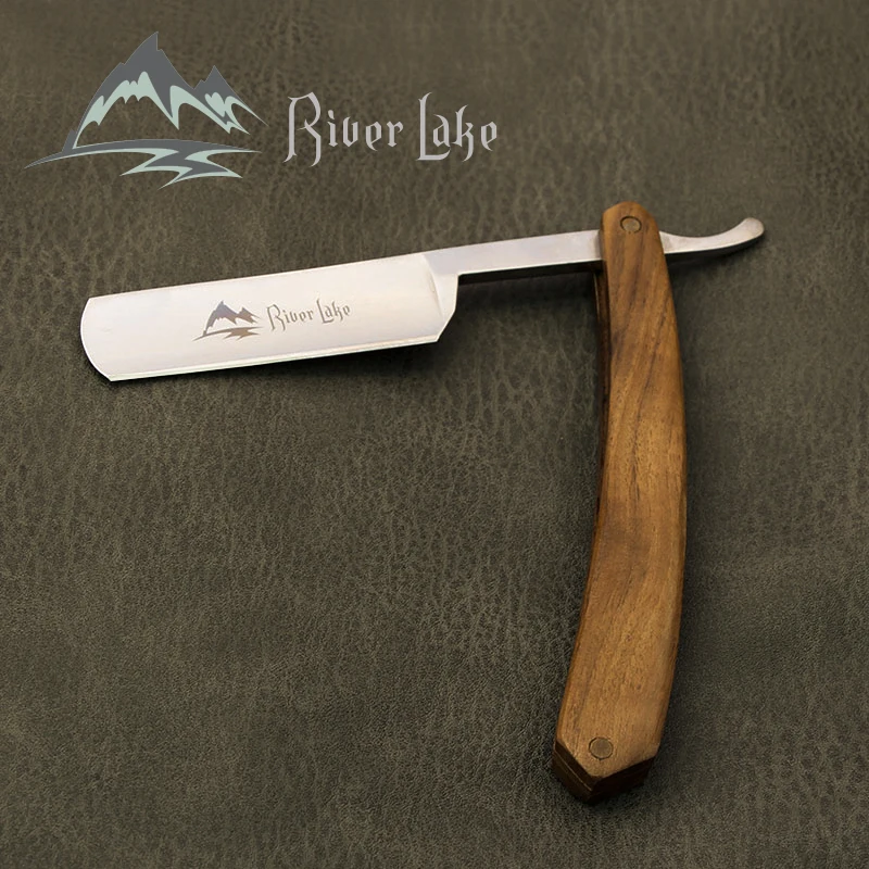Складная бритва River lake прямая ручная деревянная ручка бритва|straight razor shaving|handle