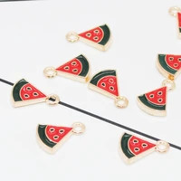 20pcspack gold color tone fruit watermelon charms for jewelry making diy enamel charms metal alloy