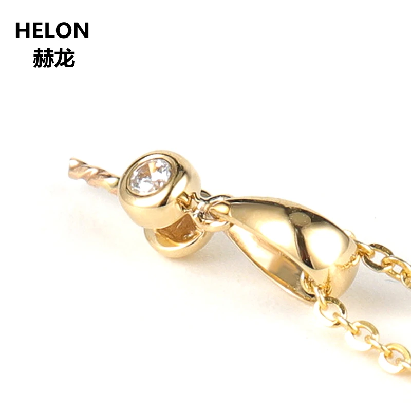 Solid 14k Yellow Gold 8-15mm Pearl Semi Mount Pendant for Women 0.026ct SI/H Natural Diamonds Fine Jewelry Setting | Украшения и