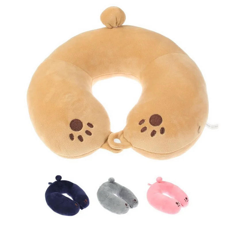 U-образная подушка с мультяшным принтом Медвежья Лапа мягкая дорожная Шейная