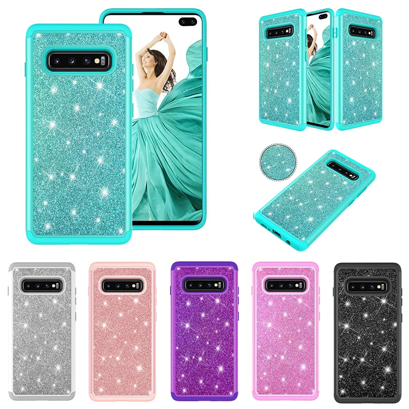 Силиконовый чехол сверкающий с блестками для samsung Galaxy S10 S9 plus мягкий из ТПУ задняя