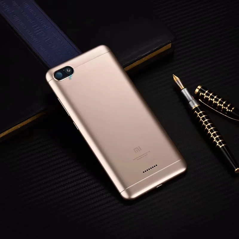 Корпус для Xiaomi Redmi 6A Redmi6A, Пластиковая Задняя крышка на батарейке, запасные части, чехол с кнопками, объектив камеры