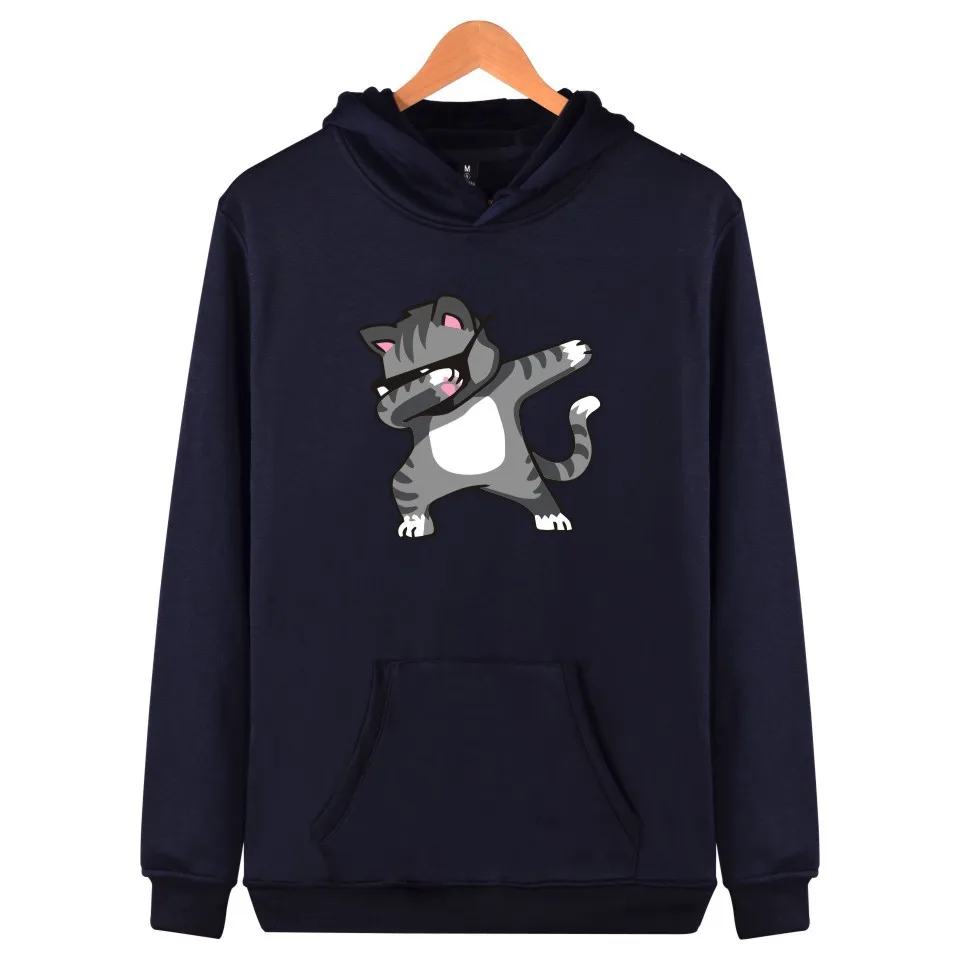 Толстовка с капюшоном изображением единорога панды кота животного уличная