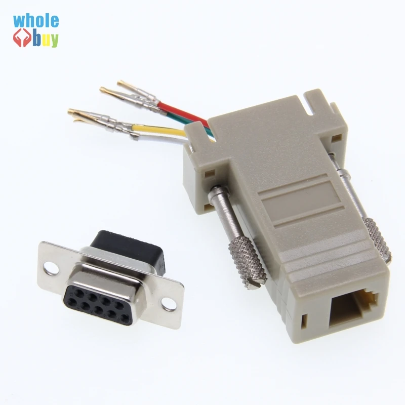 100 шт./лот DB9 женский RJ12 RJ45 для адаптер компьютера подключение 9-контактный разъем
