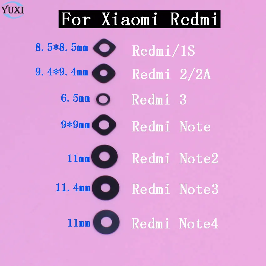 Новая стеклянная крышка объектива YuXi для Xiaomi Redmi 1S 2 2A 3 Note 4 сотовый телефон. |
