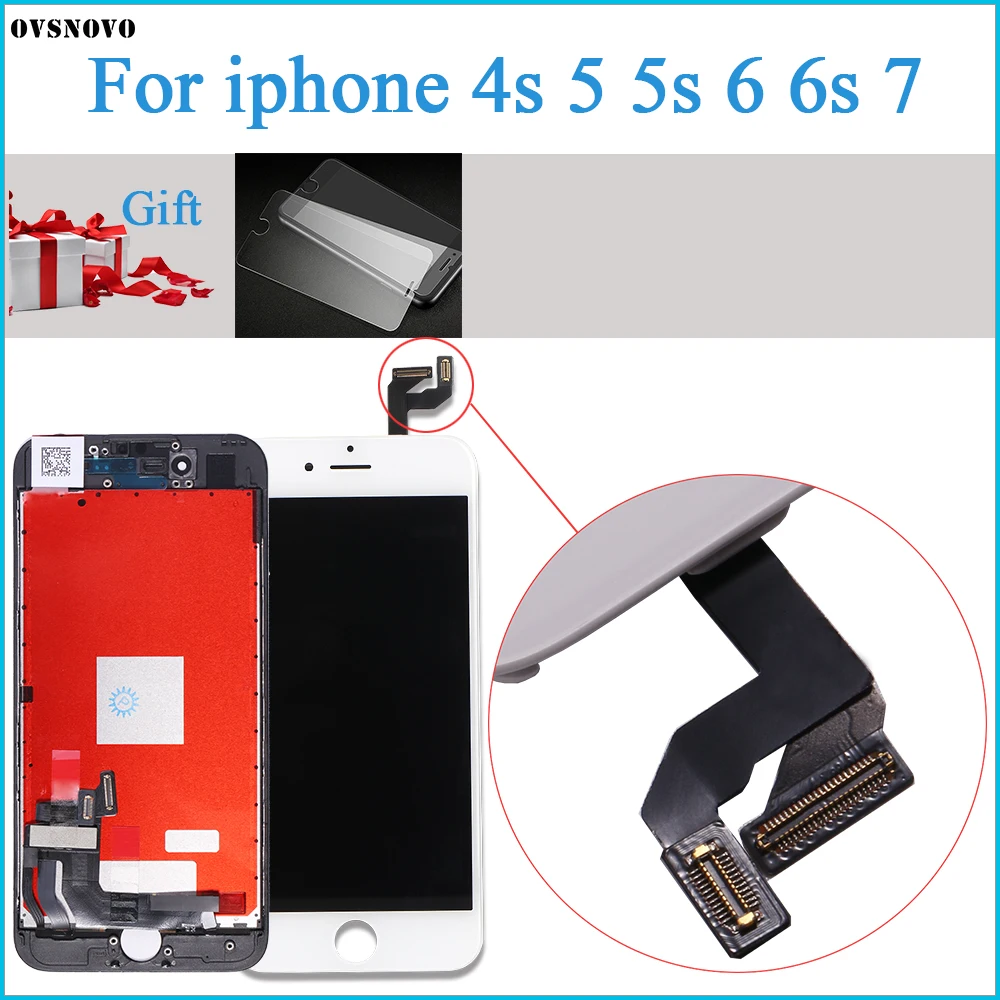 Черный/белый сборка ЖК дисплей дигитайзер для iPhone 4S качество AAA сенсорный экран 5S
