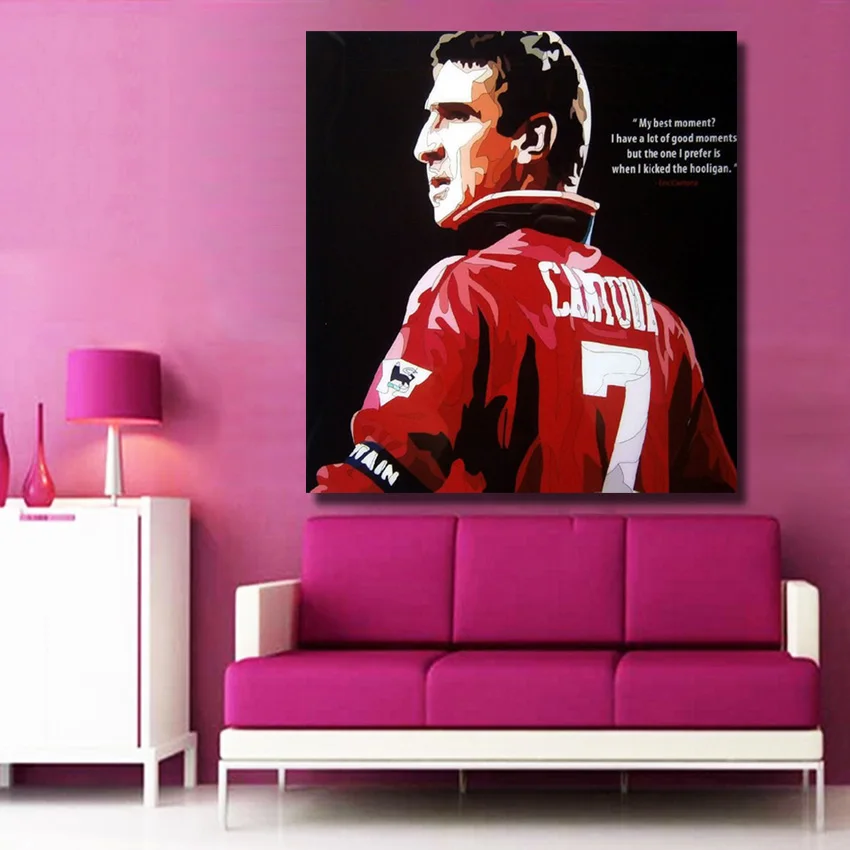 Поп-арт футболист холсте рисунок нефти paintng для дома смысле простое украшение