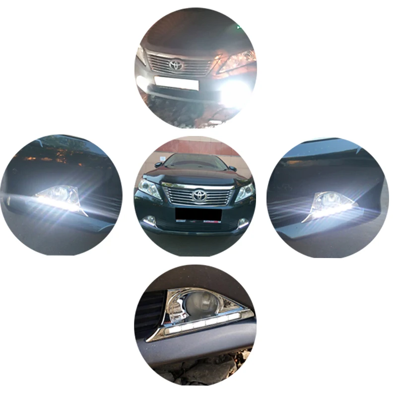 SUNKIA стайлинга автомобилей светодиодный DRL для Toyota Camry 2012 2014 Габаритные огни