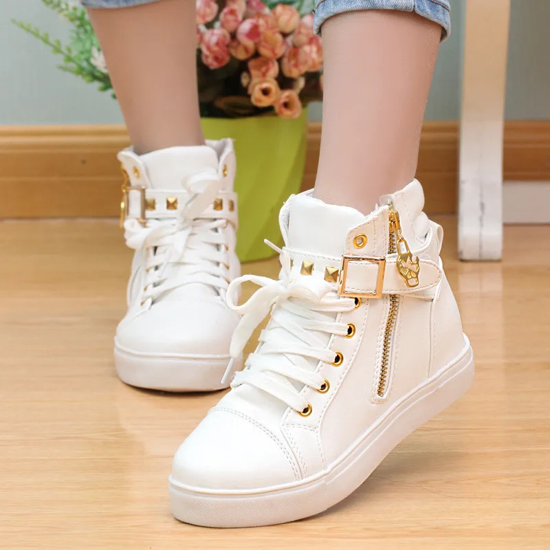 

2022 Autumn Canvas Women Shoes Zipper Comfortable Wedge Shoes Woman Solid White Flats Women Sneakers Zapatos De Mujer