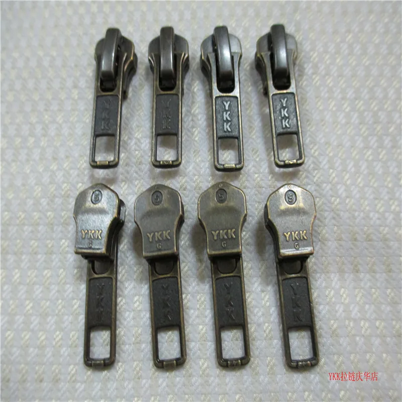 10 шт./лот, 5# YKK, металлическая молния, бегунок, головка, потяните, бронзовое, серебряное, винтажное, розовое золото, для мгновенного ремонта