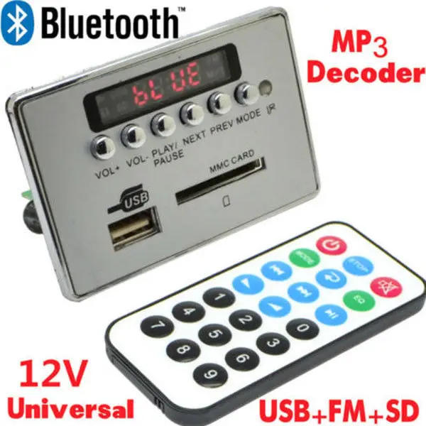 DYKB DC 12 В Bluetooth MP3 WMA WAV декодер плата аудио SD карта/USB музыкальный плеер панель