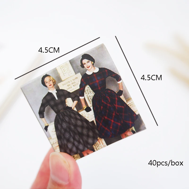 40 шт./коркор. ностальгические фотографии наклейки для украшения скрапбукинга