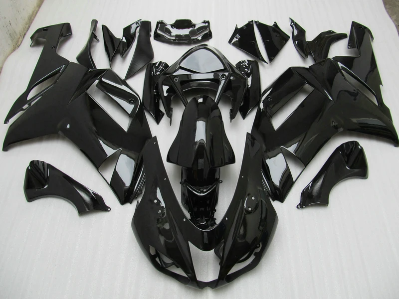 

ABS полный обтекатель комплект для Kawasaki ZX-6R 2007 2008 Все глянцевые черные мотоциклетные Обтекатели набор NINJA zx6r 07 08 XF6