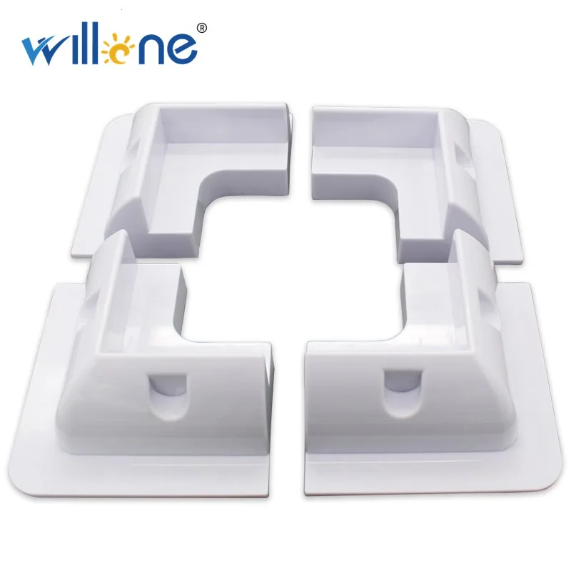 Willone  solar panel mounting bracket white square set kit adhesive bond (4 piece)