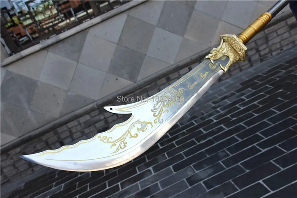 Длинная стальная ручка Китайский Меч сабель Wushu из искусственной кожи|Мечи| |
