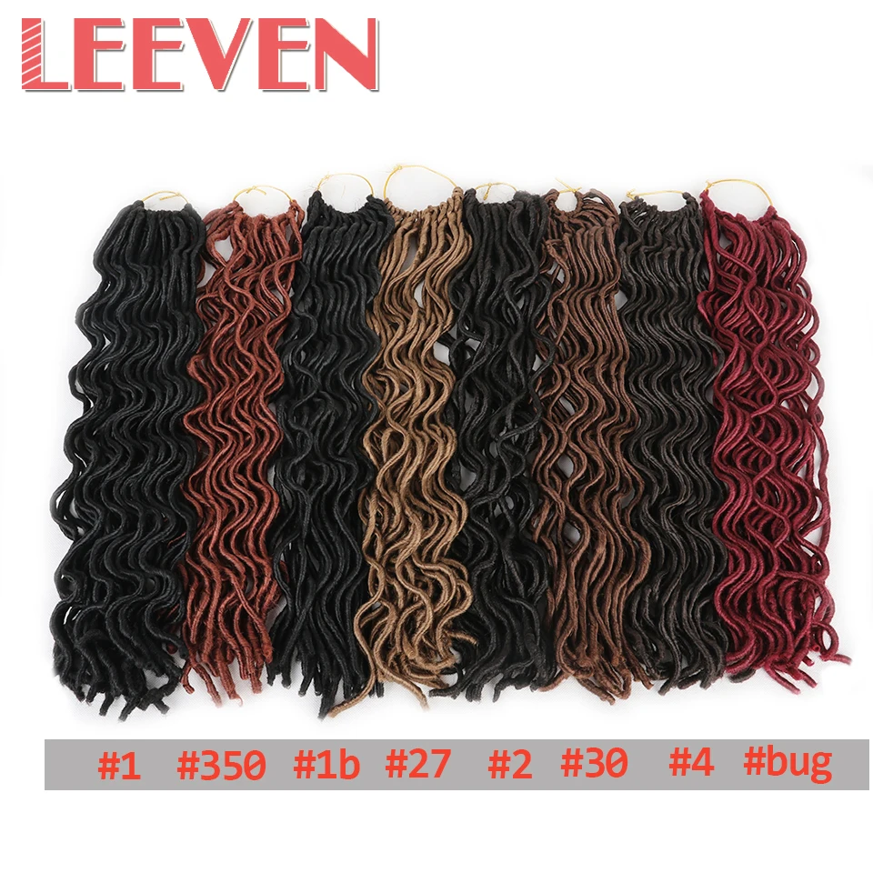 Leeven 20 дюймов 100 г 24 корня вязание крючком коса волнистые искусственные Лоскутные