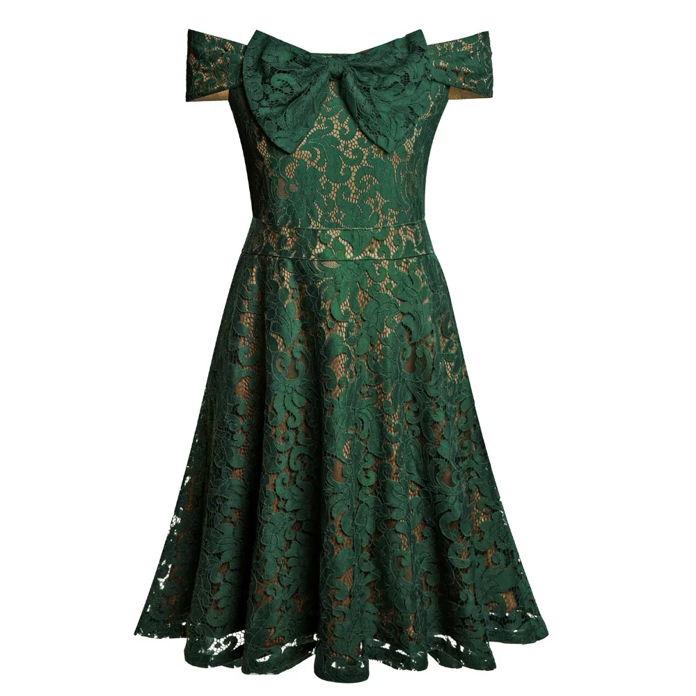 QI DIAN Vestidos De Fiesta летнее платье 2018 женские вечерние платья новое с открытыми плечами бантом винтажное