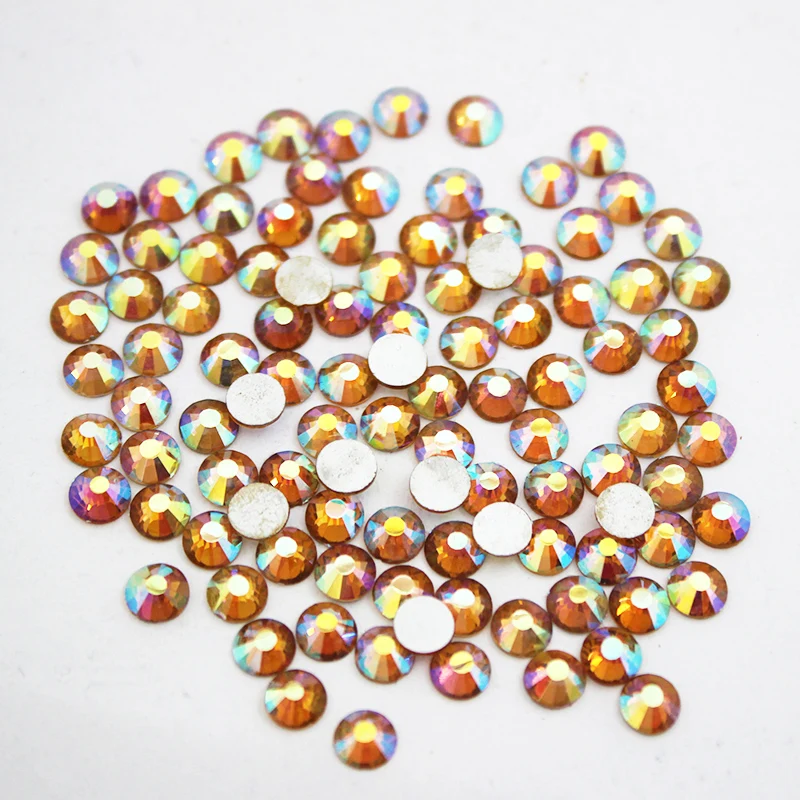 

Non Hotfix Rhinestones Crystal Strass Lt.Col.Topaz AB Flatback Crystals DIY 3D Nail Art Decoration Gems