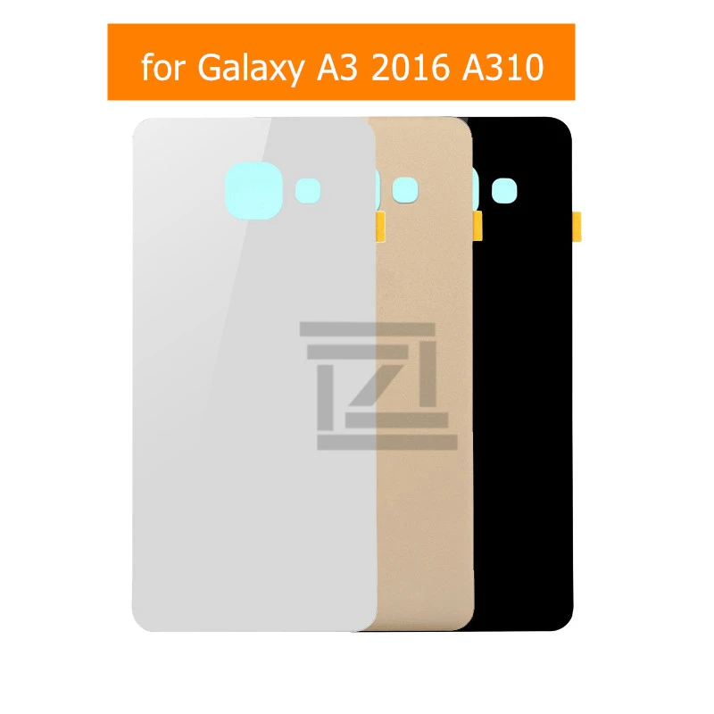Для Samsung Galaxy A3 2016 A310F стеклянная задняя крышка батарейного отсека корпус дверь с 3M