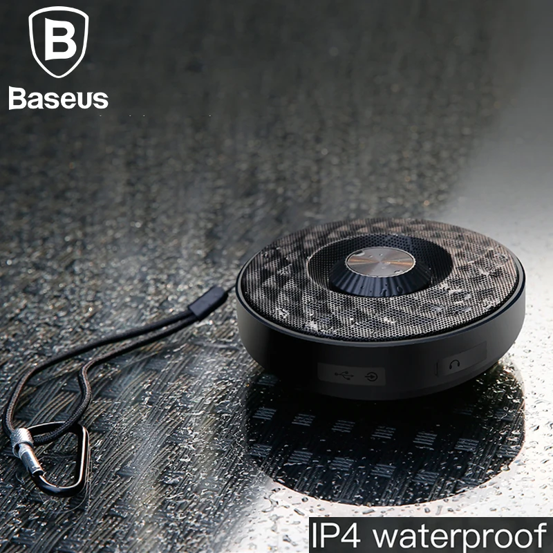 Baseus мини динамик портативный Bluetooth открытый водонепроницаемый Бас Звук спортивный музыкальный плеер 3D стерео Aux аудио беспроводной динамик