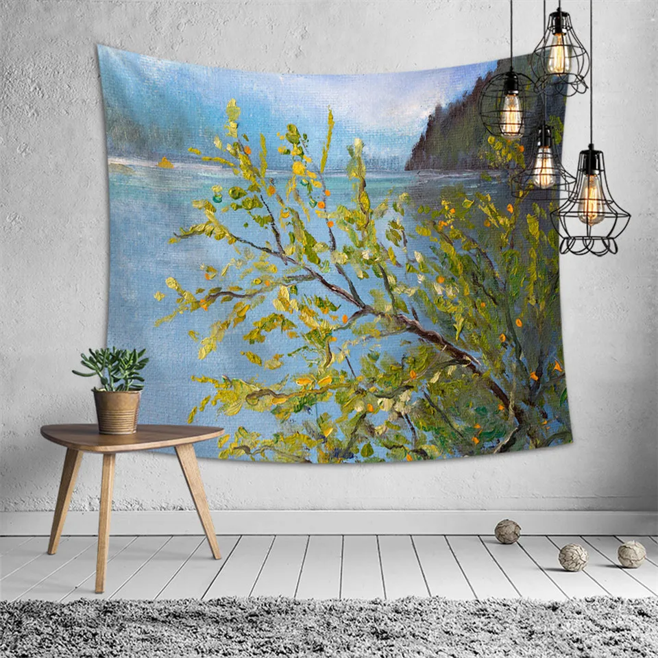 Художественная Картина маслом SOFTBATFY гобелен деревья цветы настенное украшение