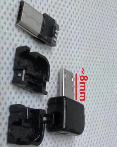 10 шт. DIY Правый ангел 90 градусов длинный Micro USB Тип B папа 5-контактный Комплект из