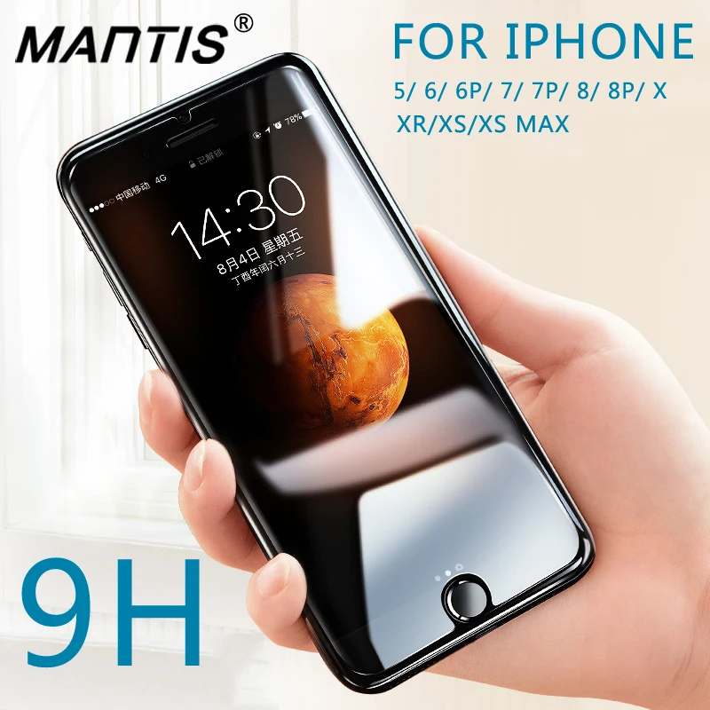 Защитное стекло закаленное для Iphone 6 7 5 S Se 6s 8 Plus Xs Max Xr|Защитные стёкла и плёнки