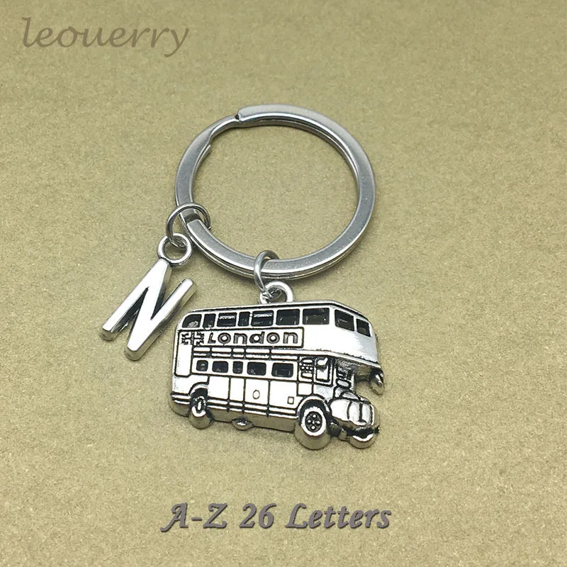 Leouerry Custom A Z 26 букв Лондонский автобус брелок с подвесками для ключей английский