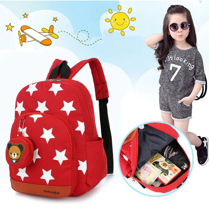 2019 New Fashion Chic Kids Backpack Girls Boys Back To School Bag Rucksack Star Pattern | Багаж и сумки