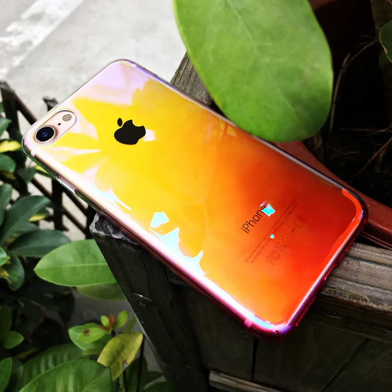 Чехол для телефона SMILYOU iPhone 8 7 6 s ультра тонкий градиентный цветной Жесткий Plus