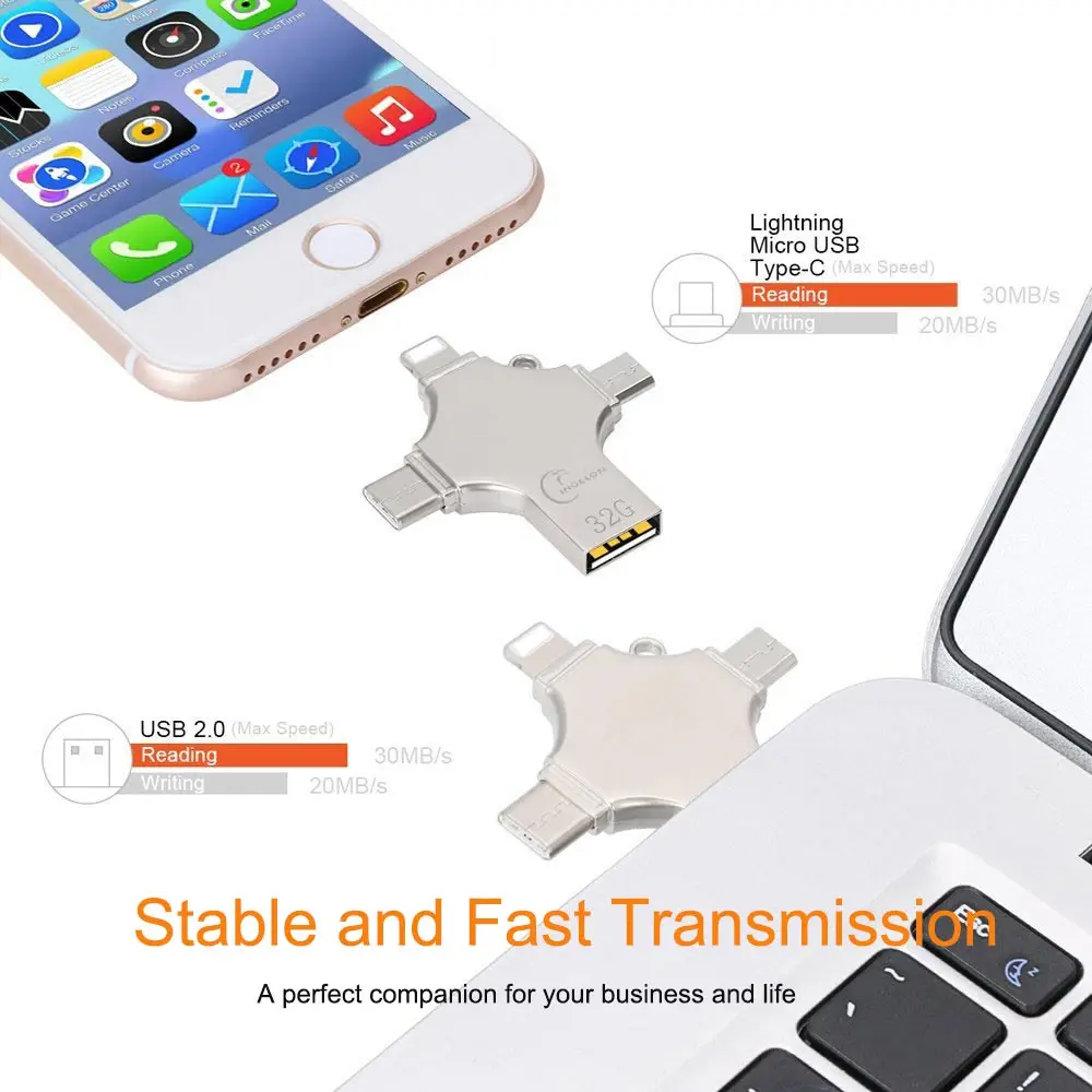 , USB - 64  32  16    128 go otg type c Micro USB C Stick 256   USB iphone 7/5/X/6/6s ios  usb c flash small usb drives for usb iphone