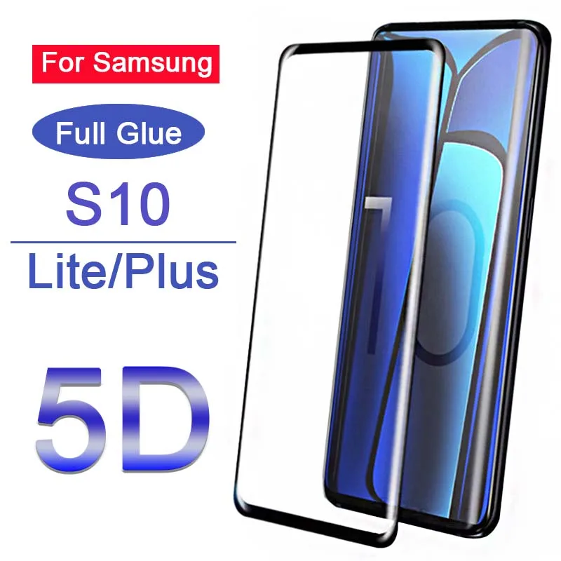 5D закаленное стекло с полным покрытием клея для Samsung s10 s10e lite plus защитный чехол
