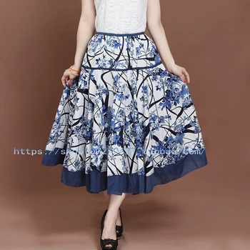 color Лидер продаж, многоцветные юбки с принтом в богемном стиле, с этническим принтом, льняные юбки размера плюс - Цвет: color