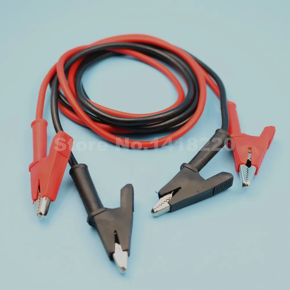 1 пара м Черный/Красный изолированный двухсторонний крокодил зажим мультиметр