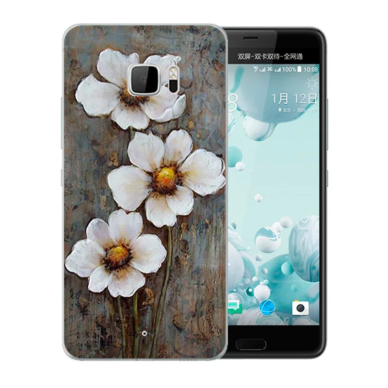 Для HTC U Ultra чехол 5 7 дюймов Высокое качество Ван Гог шаблон ТПУ прозрачный