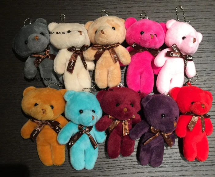 1piece random color Новая свадебная игрушка медведь 11 см букет плюшевая игрушка-мягкая игрушка медведь кукла, мягкая фигурка медведь брелок Подвеска плюшевая игрушка - Цвет: 1piece random color