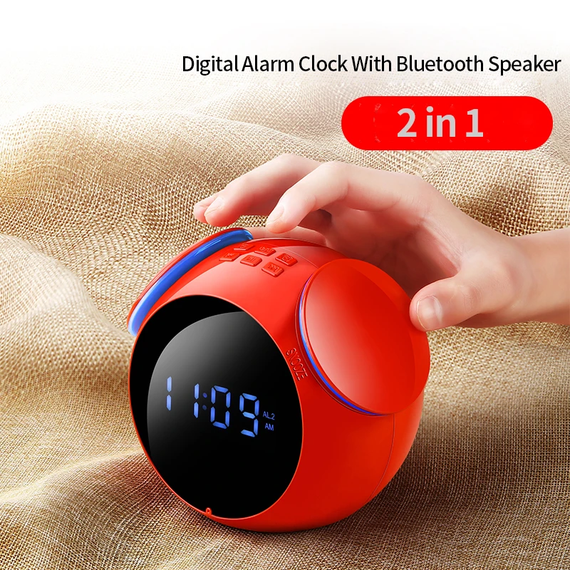 YMY ML-C08 2 в 1 Беспроводные bluetooth-колонки с цифровым будильником, открытый интеллектуальный аудио сабвуфер