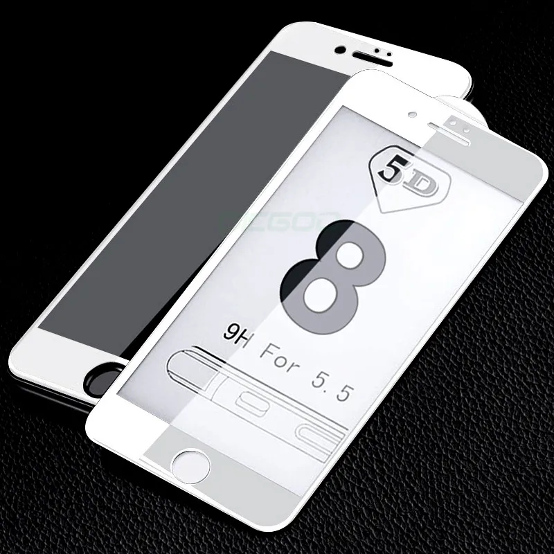OICGOO 5D полное покрытие край закаленное Стекло для iPhone 8 7 6 6s Plus X Экран протектор