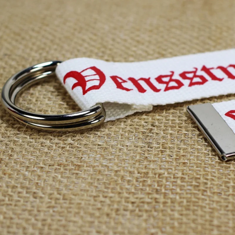 Унисекс холст ремни с принтом букв Thai D Кольцо двойная Пряжка студенческий ремень