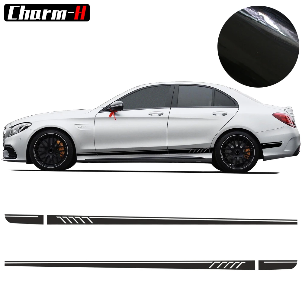 2 шт. глянцевые/матовые/5D черные AMG Edition C63 507 наклейки в полоску для Mercedes Benz C Class