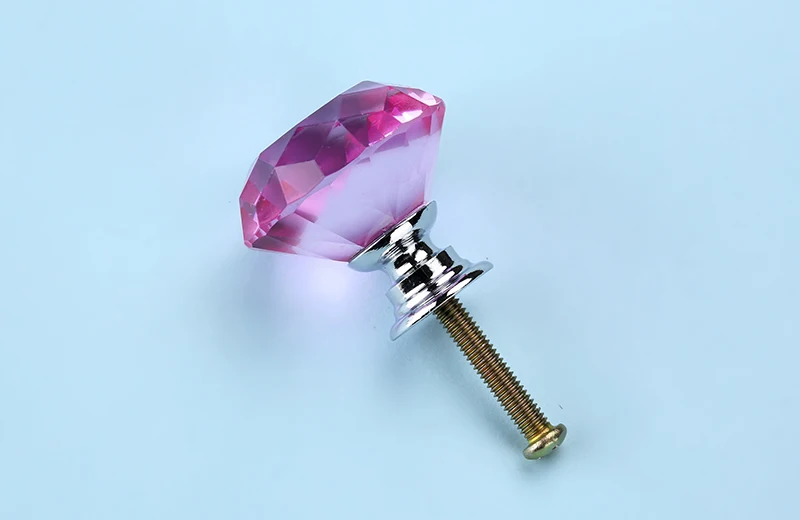 NAIERDI 40 мм кристалл стеклянные ручки Diamond форма дизайн Шкаф ящика тянуть кухня двери шкафа ручки Аппаратные средства