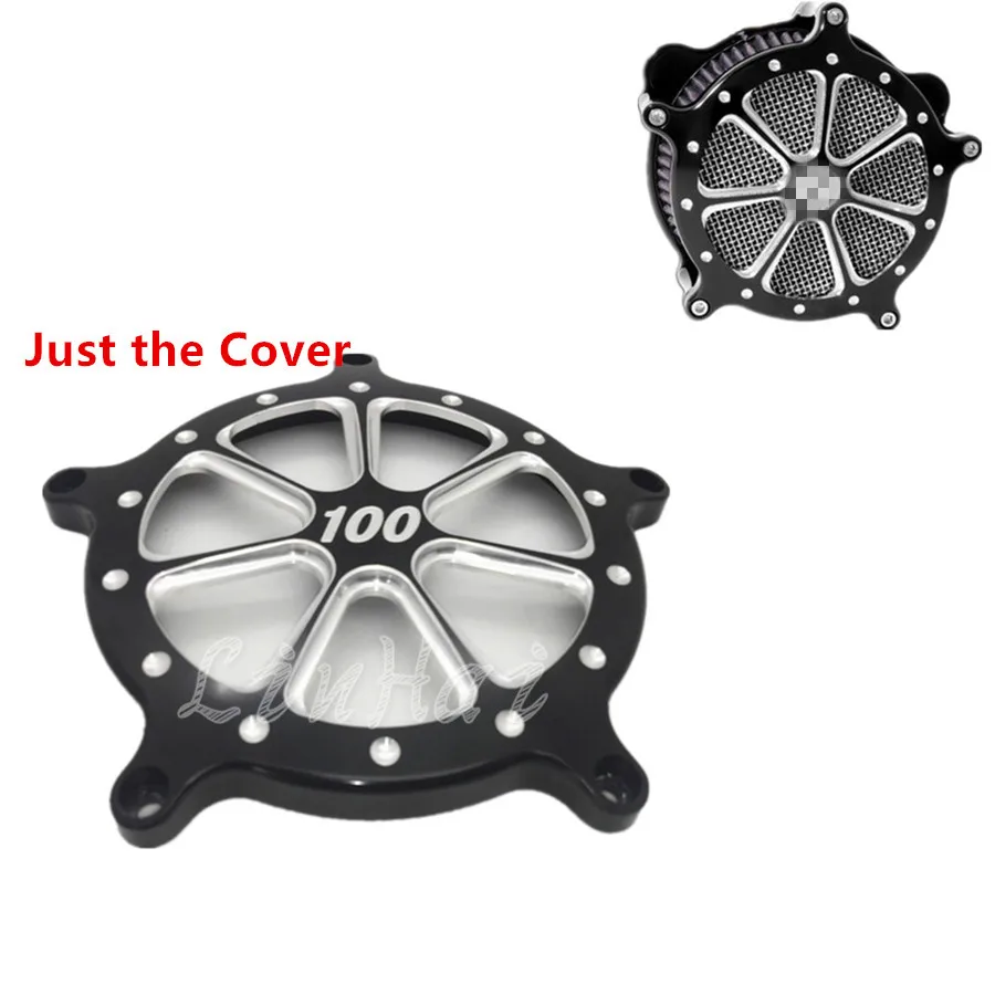 Черный край Резка CNC алюминиевый воздушный фильтр очиститель Крышка для Harley Softail