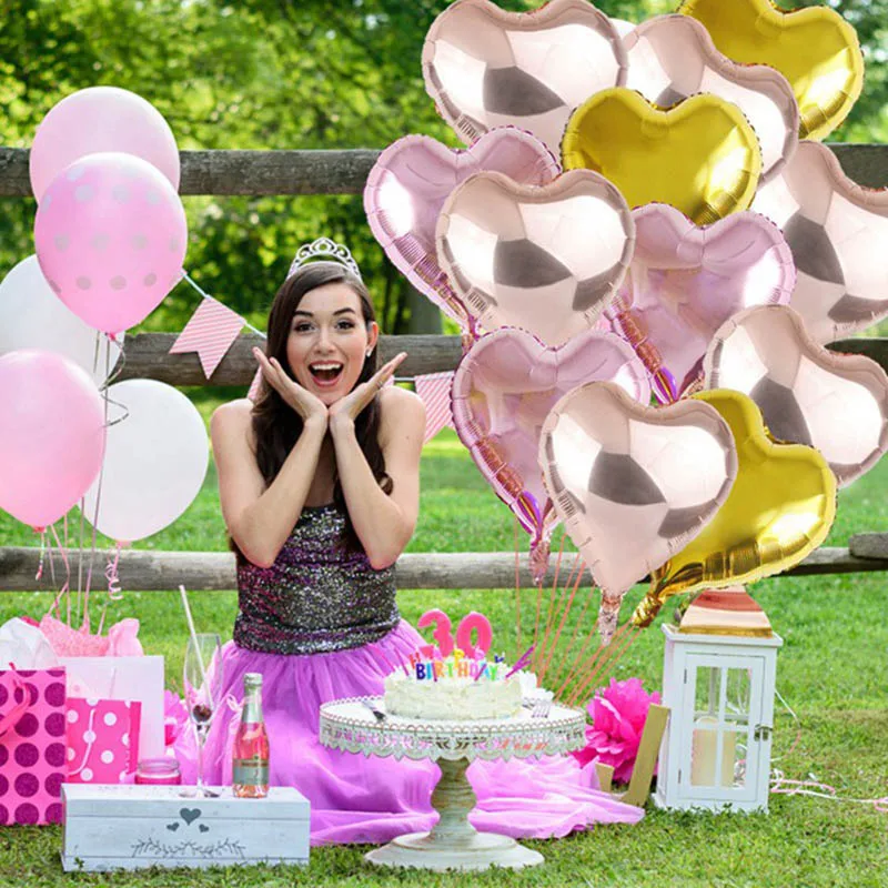 Розовое золото детский душ воздушный шар из фольги украшения для дня рождения