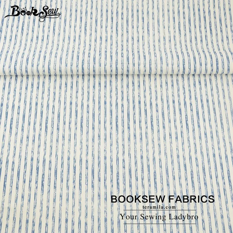 Вышитая книжная ткань домашние текстильные синие полоски дизайн 100% хлопок
