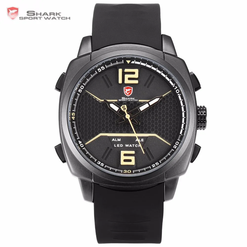 Новые роскошные спортивные часы с белым рифом и акулой мужские со светодиодным