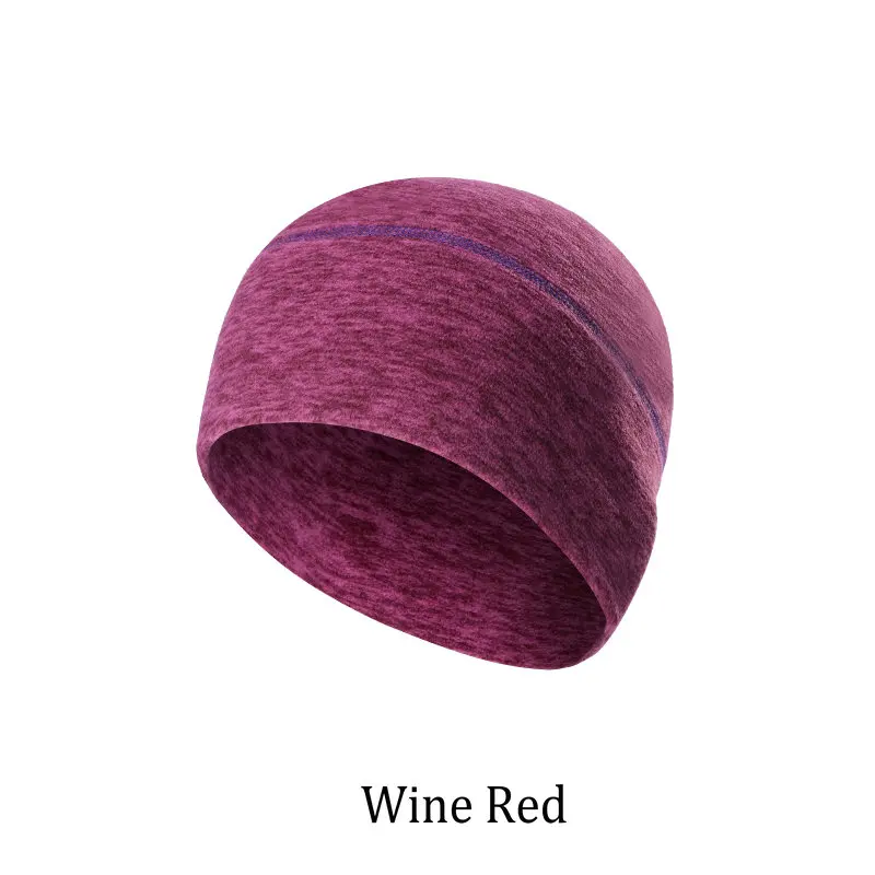 Wine Red Велосипедная Кепка из флиса, сохраняющая тепло, мужские зимние шапочки, утолщенные термальные головные банданы для бега на открытом воздухе, лыжного спорта, спортивная шапка для сноубординга - Цвет: Wine Red